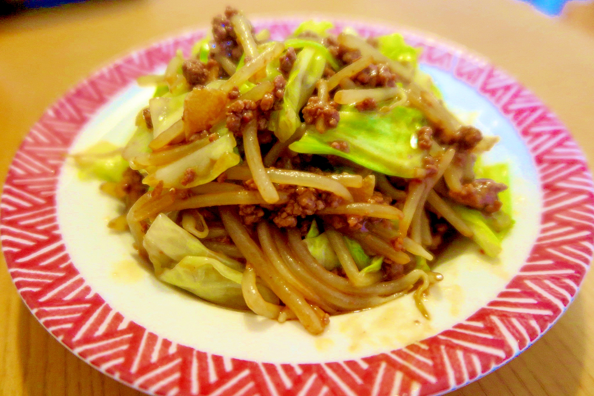 もやしとキャベツの肉味噌炒め