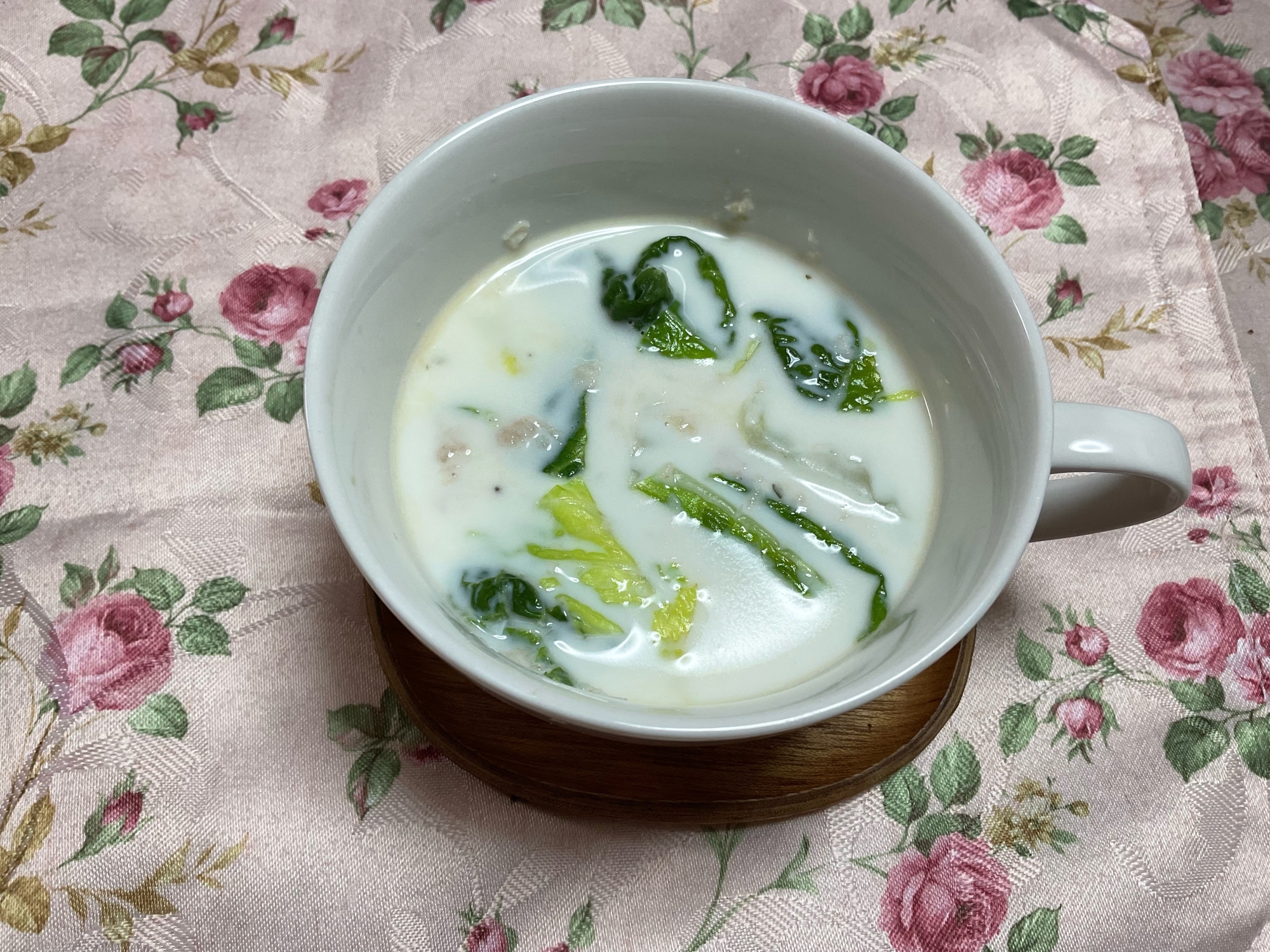白菜とカニのクリームスープ
