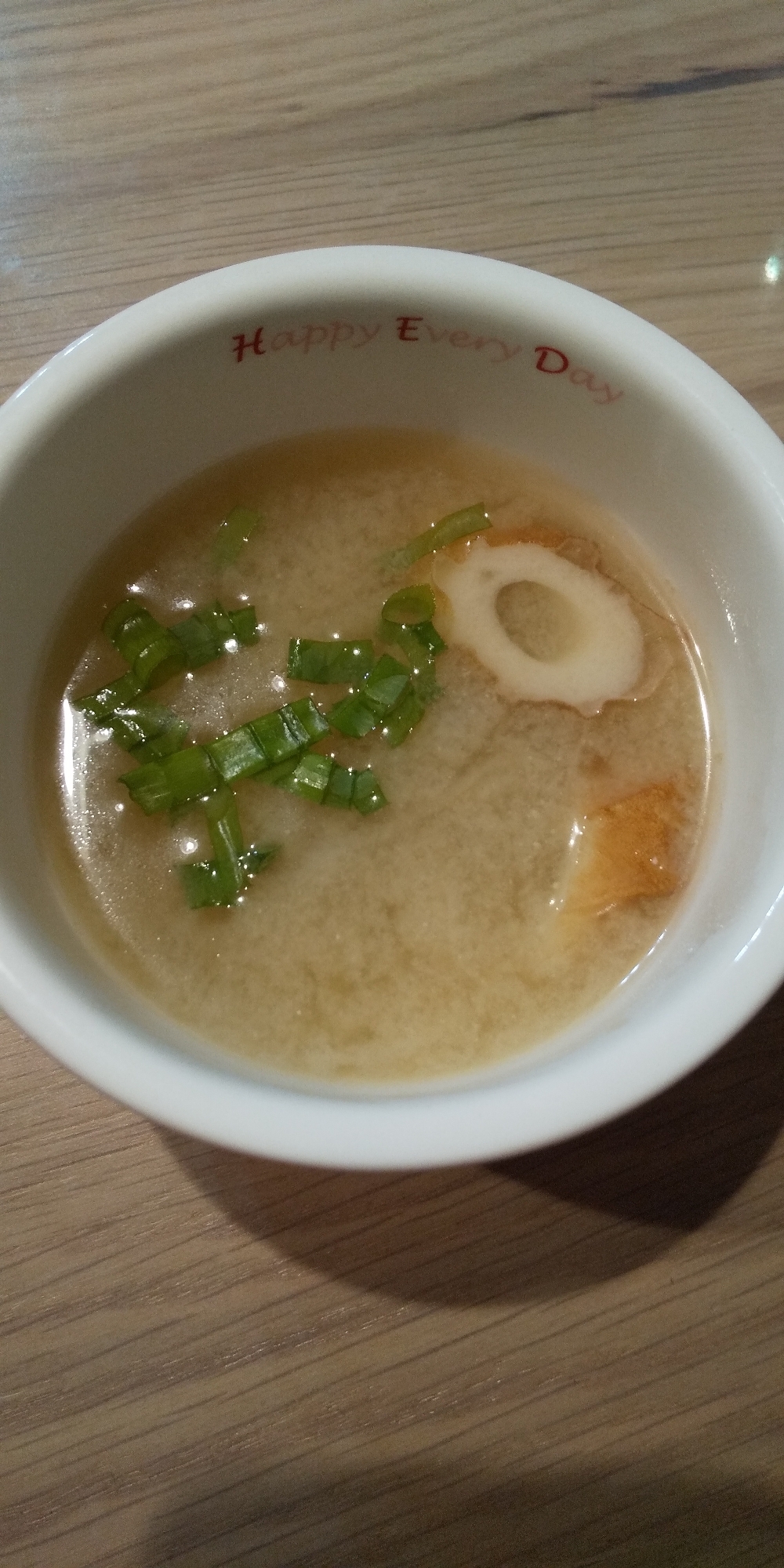 こんにゃくとちくわのお味噌汁♡