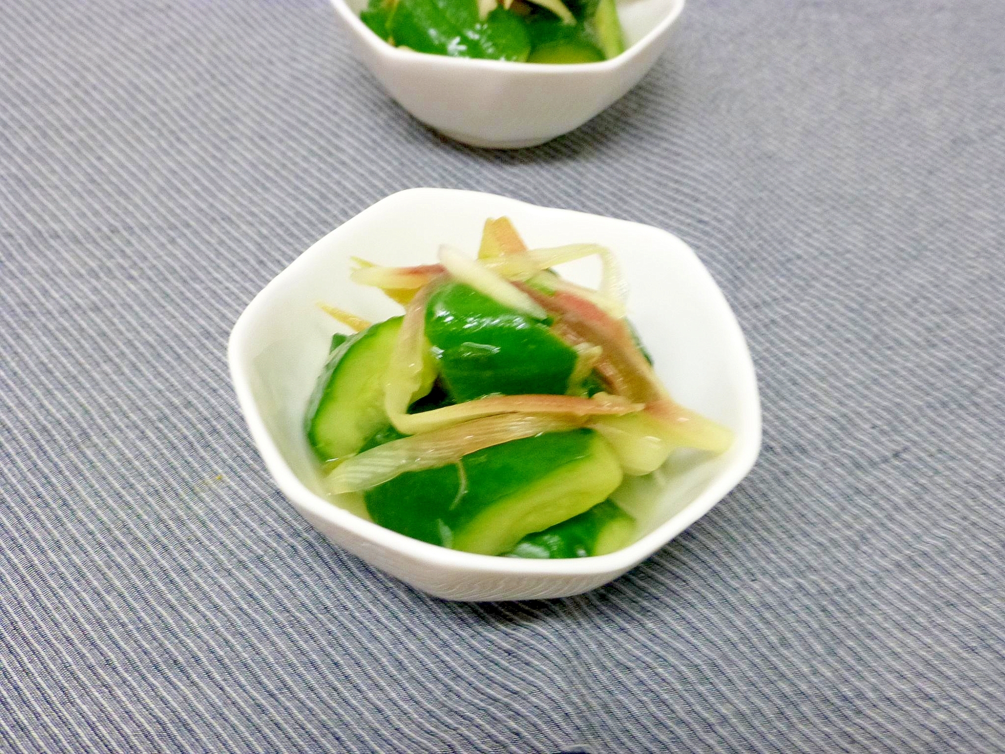 胡瓜と茗荷の甘酢漬け(わさび風味)