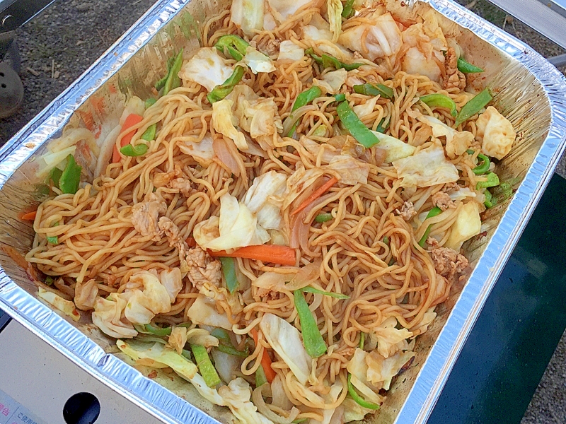 キャンプで☆焼きそば