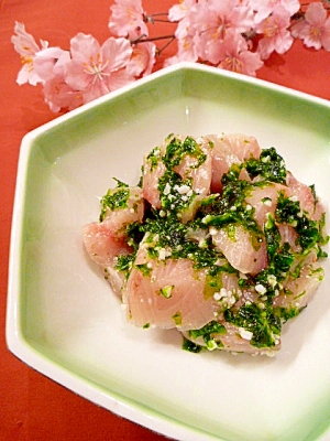 お酒のあてに「ブリと青海苔の☆塩麹和え」