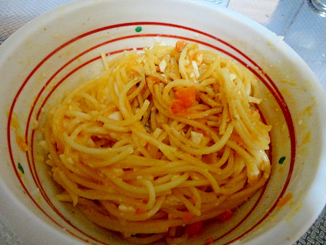 半熟ゆで卵のカルボナーラ風