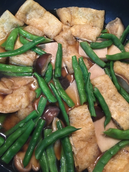 干し椎茸と油揚げと高野豆腐の煮物