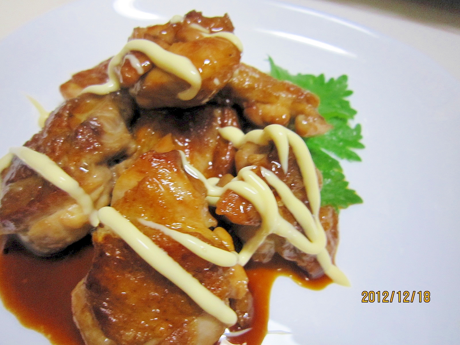 づぼら飯(~_~;)　鶏肉の甘辛マヨ焼き