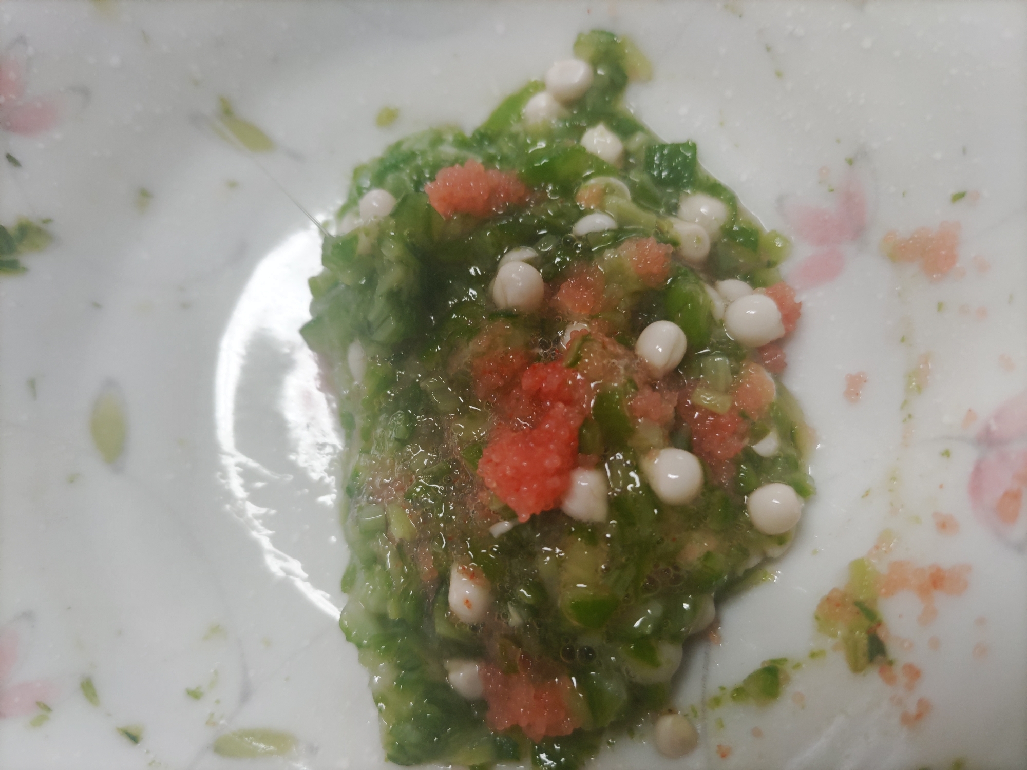 明太子とオクラめんつゆ和え
