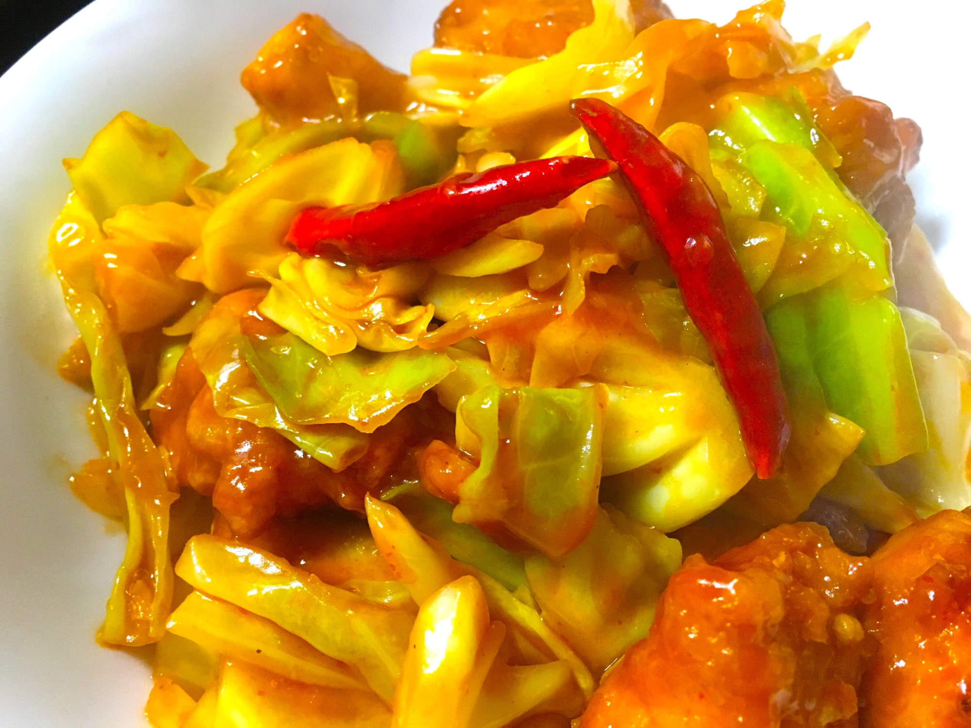 酢鶏☆鶏むね肉とキャベツの簡単中華炒め