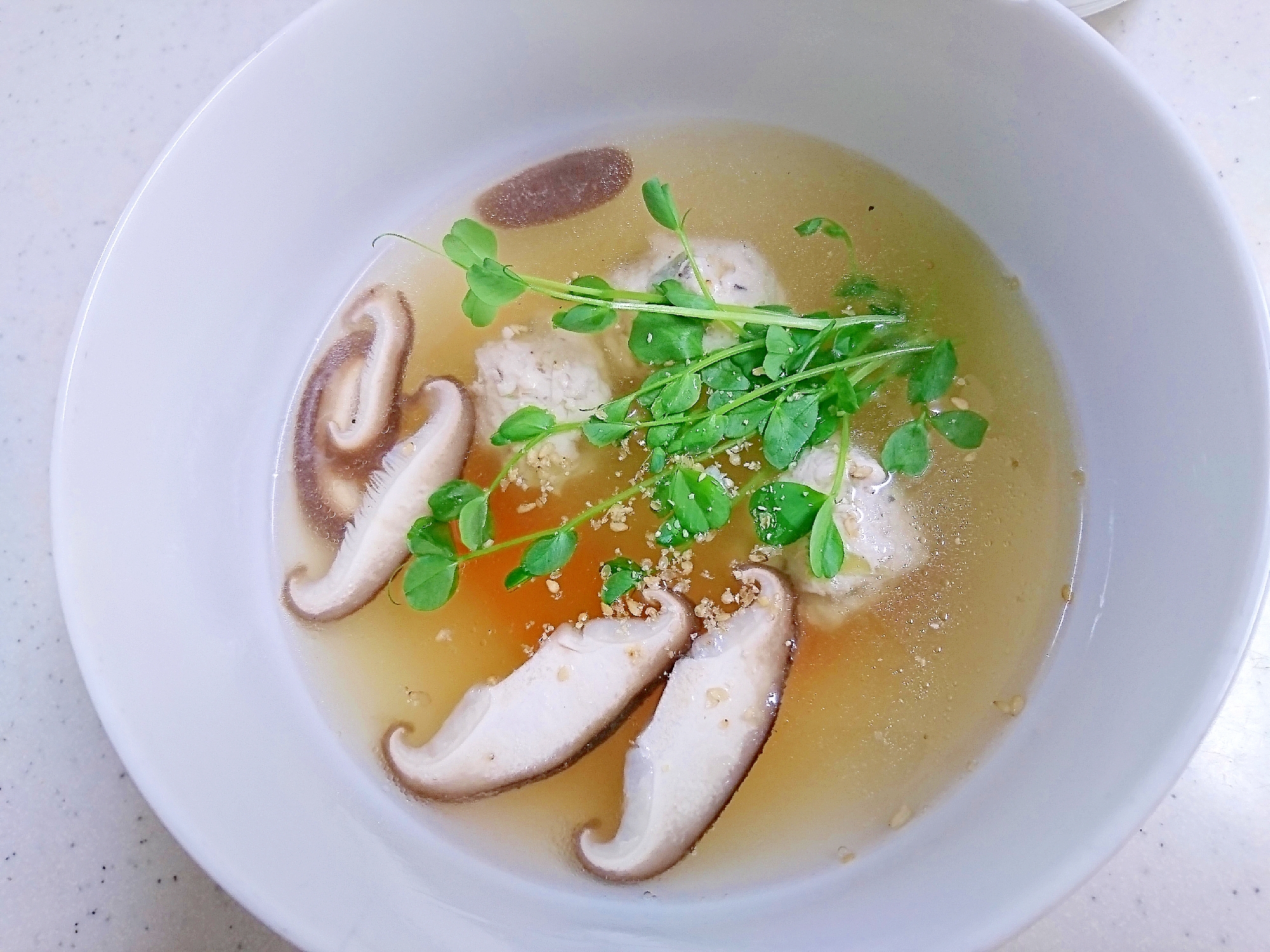 鶏団子の和中華スープ