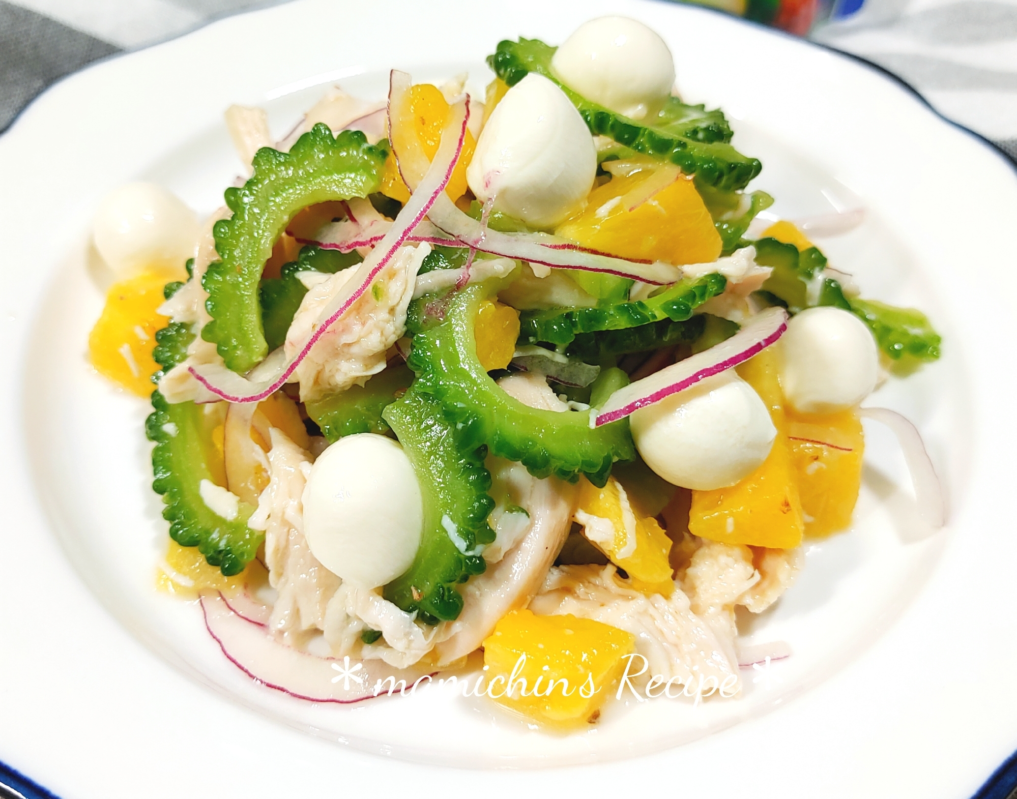 ゴーヤ＊パイン＊モッツァレラのデリ風夏Salad