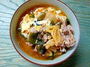 豚キムチ卵とじ温うどん レシピ 作り方 By Shimo9756 楽天レシピ