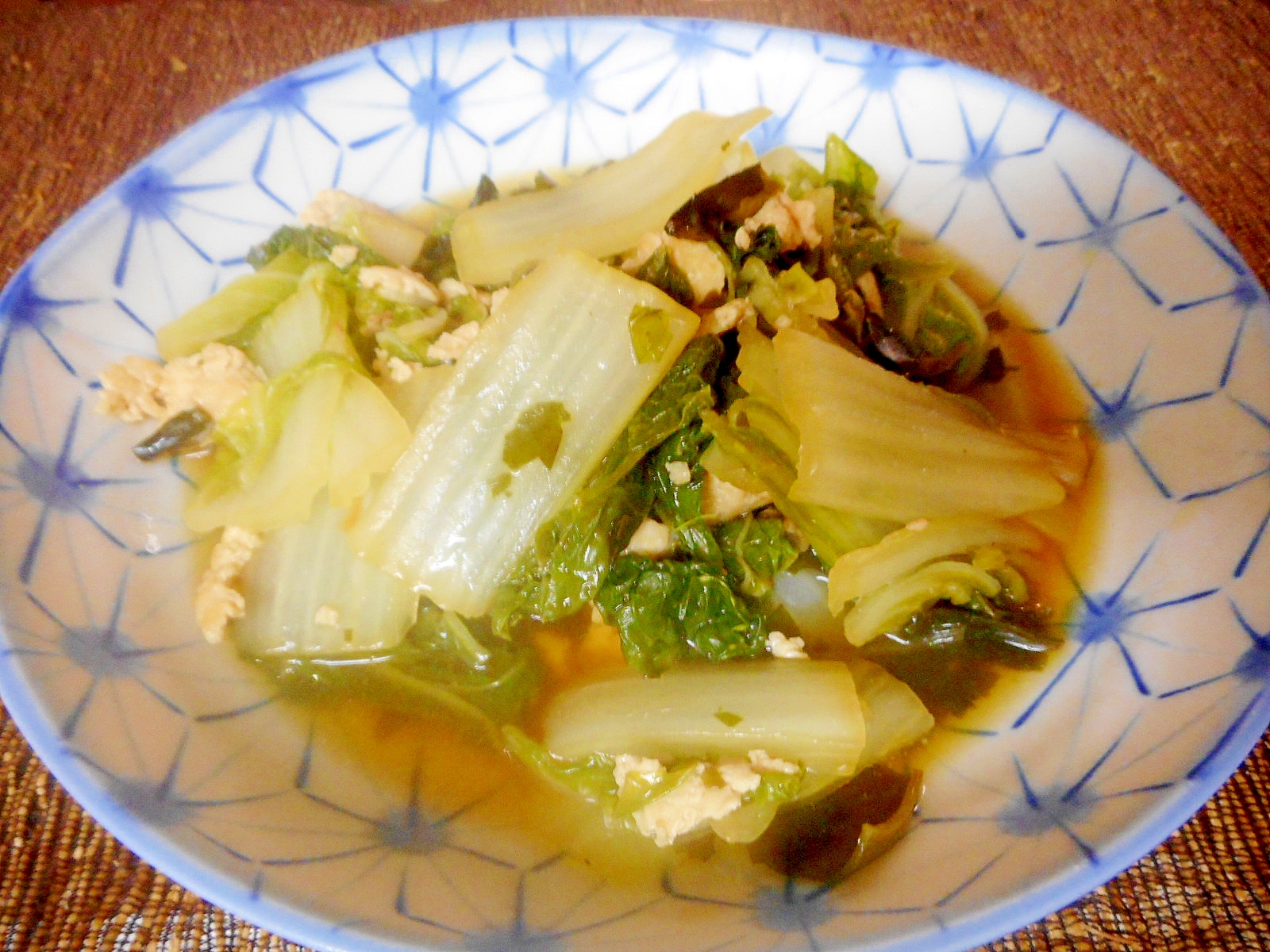 シジミスープで白菜とひき肉の炒め煮