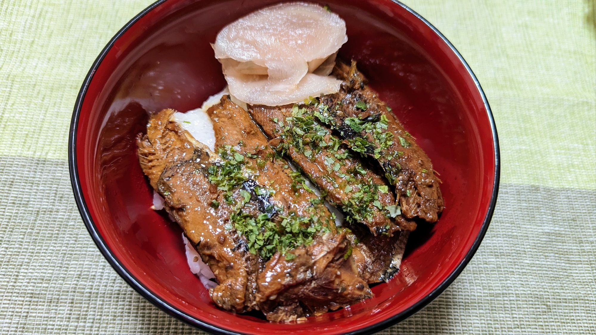 缶詰レシピ★イワシの蒲焼とろろ丼