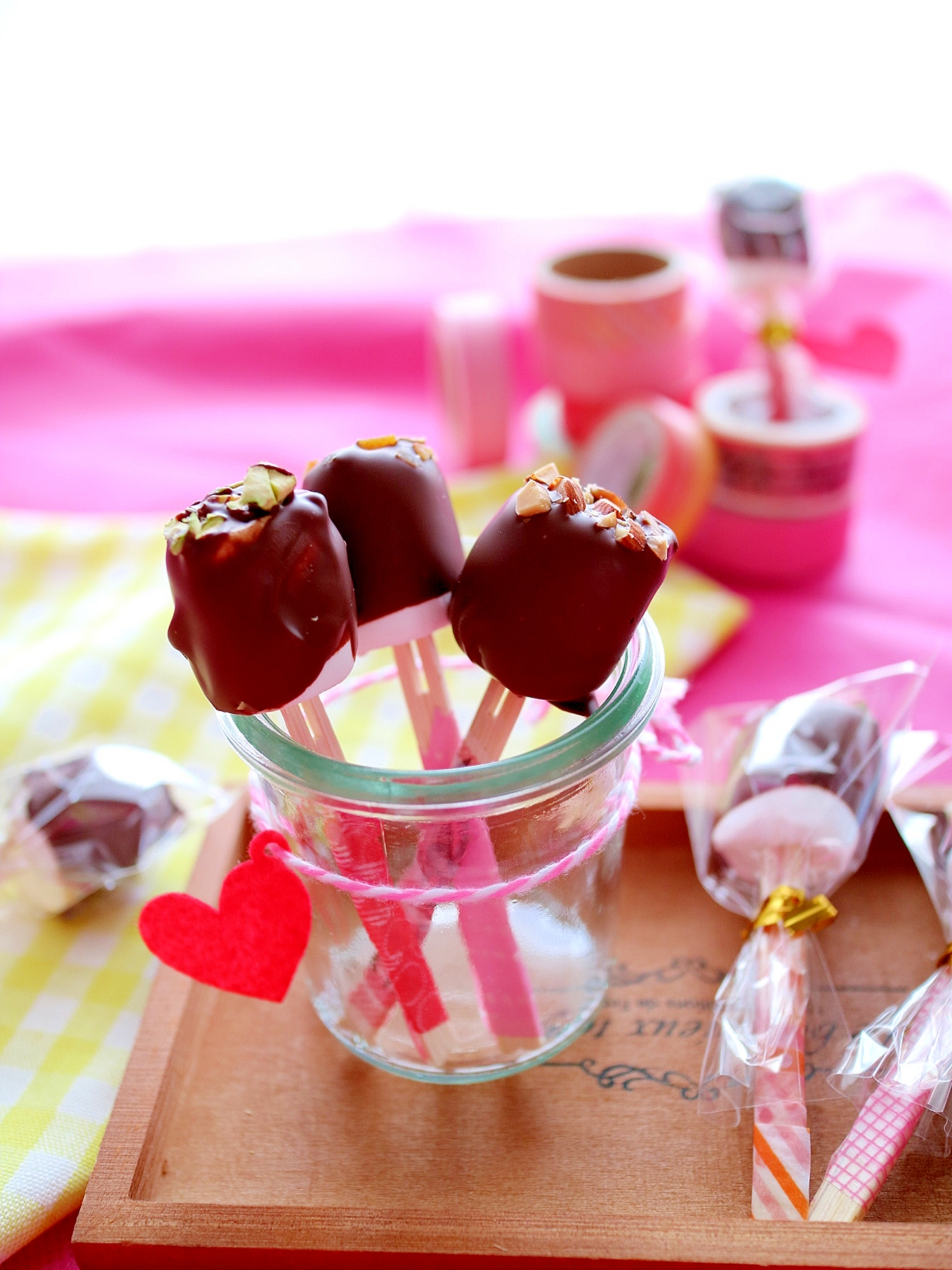 友チョコにぴったり!マシュマロPOP♪