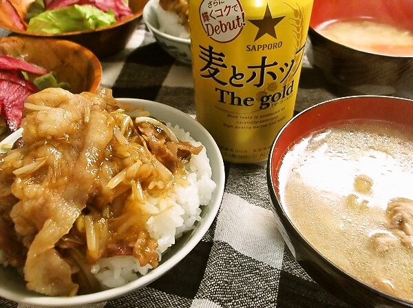 豚コマ×もやし丼