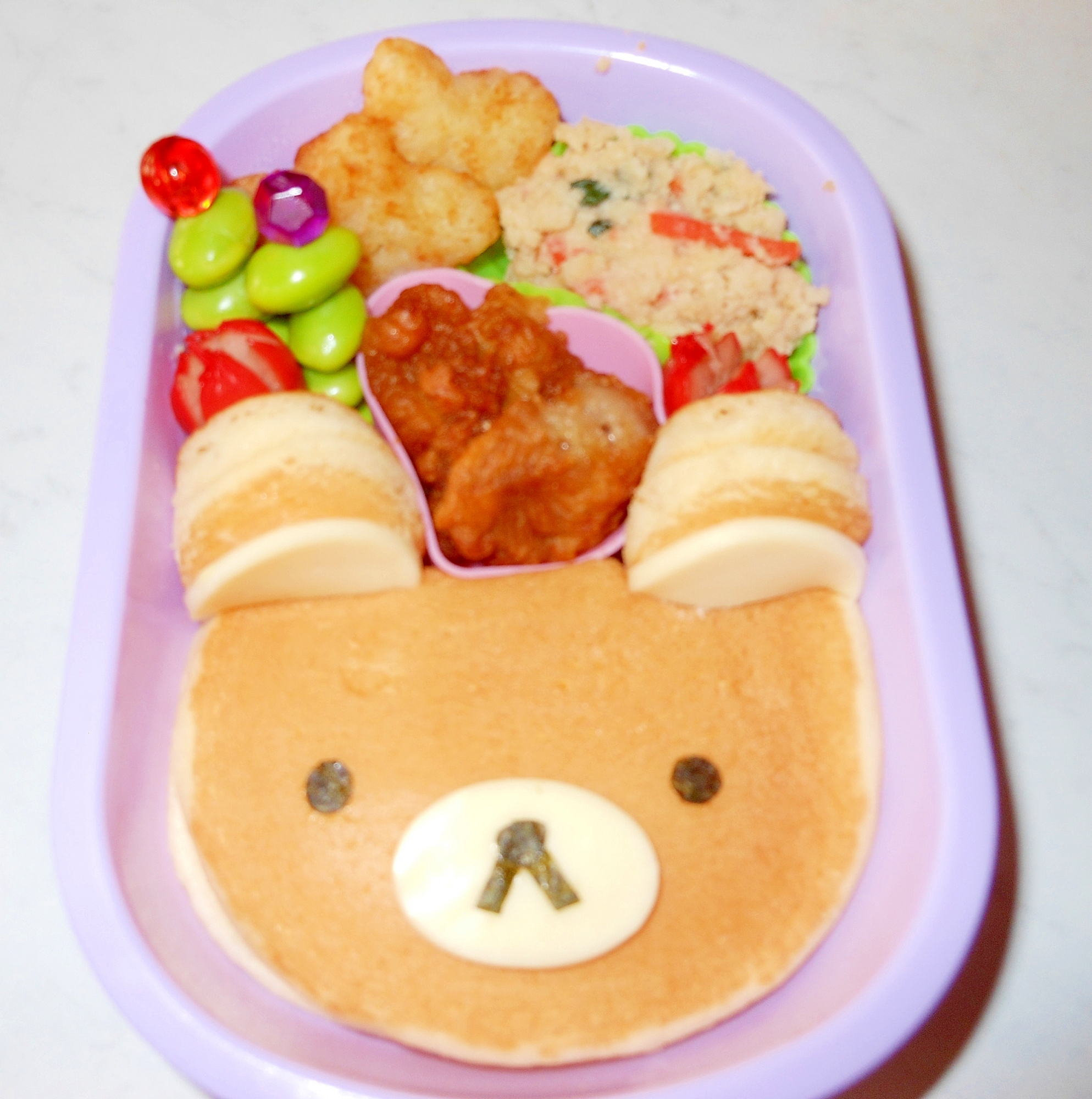 くまちゃん！ホットケーキ！キャラ弁当