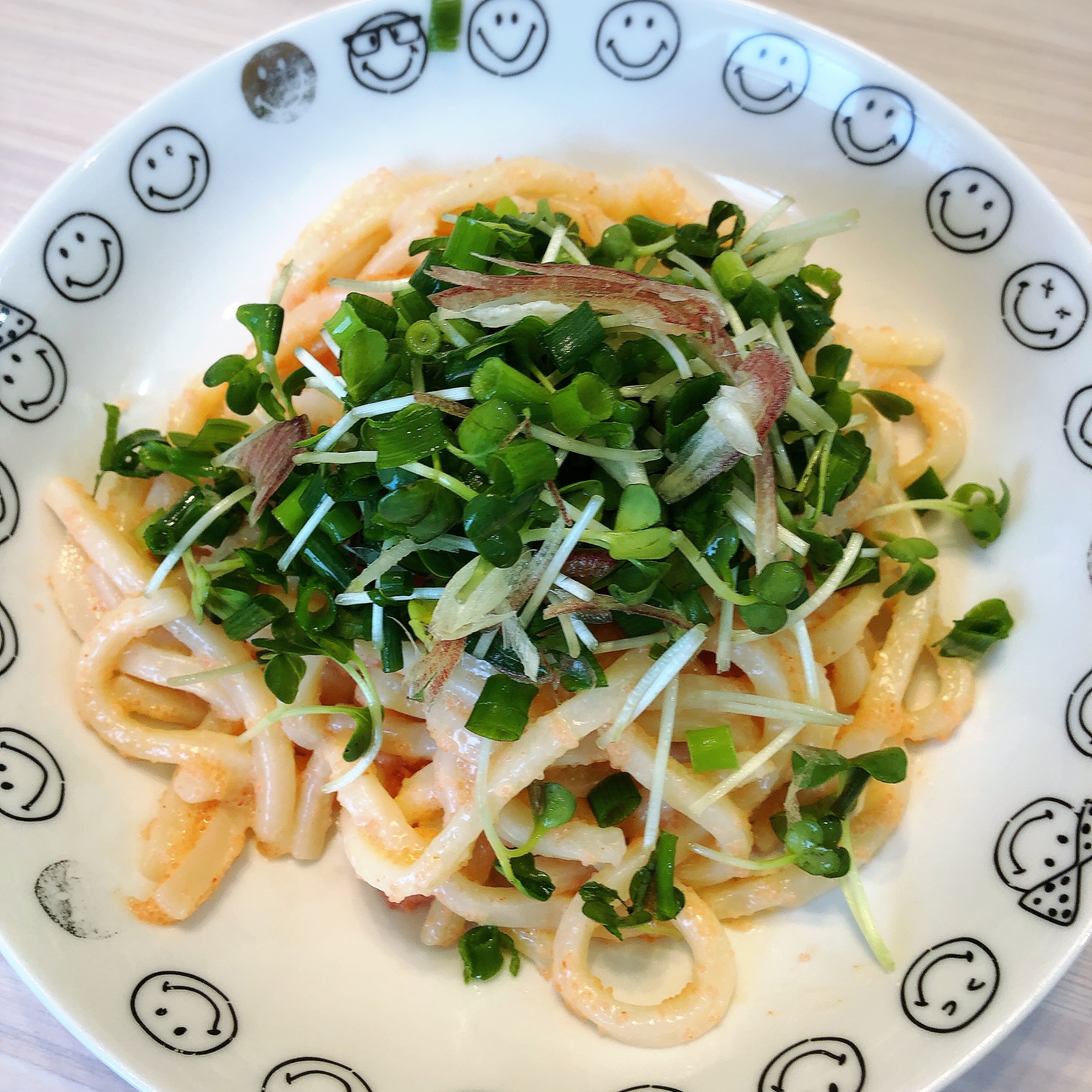 薬味で美味しい！明太バターうどん