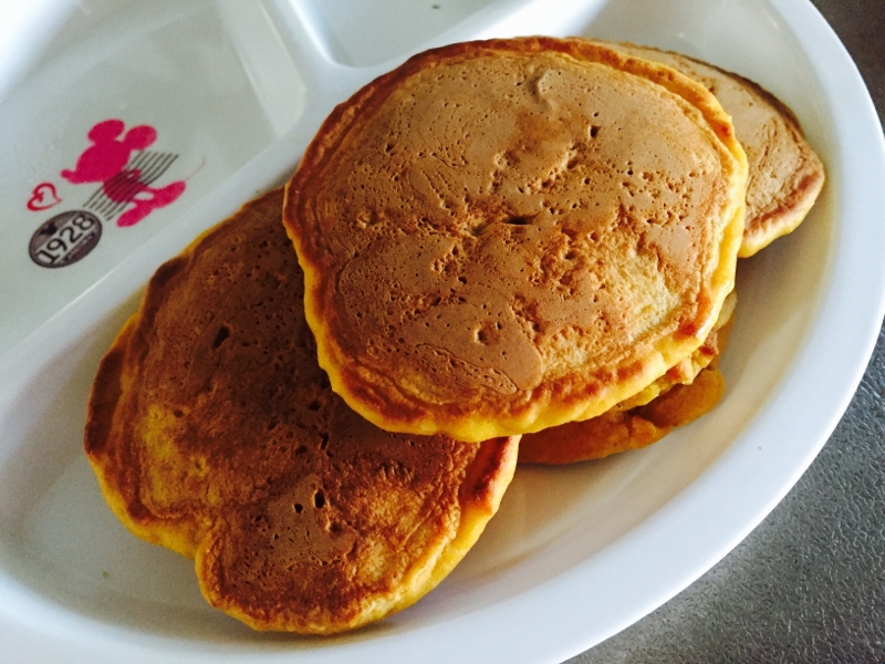 子どもおやつ☆にんじんときなこのパンケーキ