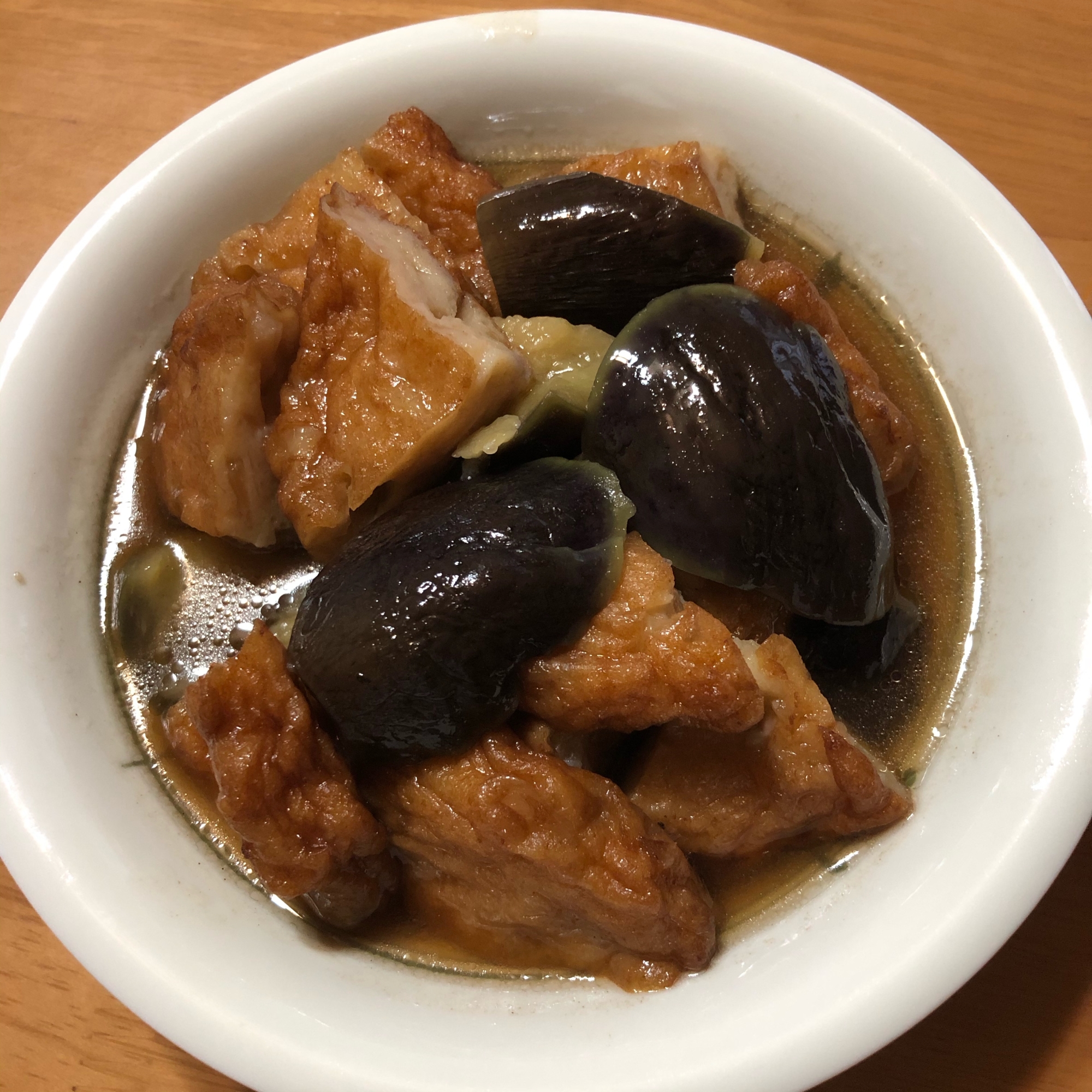 レンジで簡単茄子と玉ねぎ天の甘辛煮