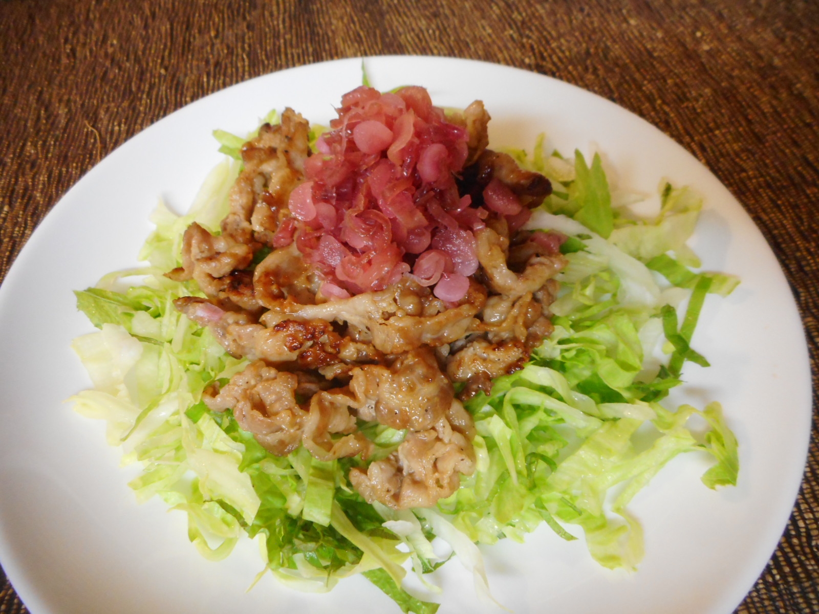 豚焼肉のさっぱりミョウガのせ