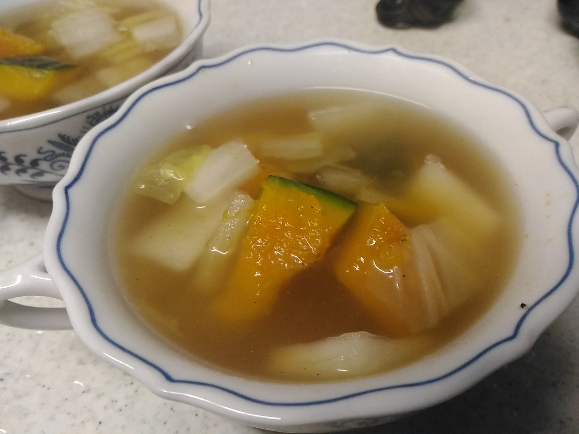 白菜と南瓜の中華スープ