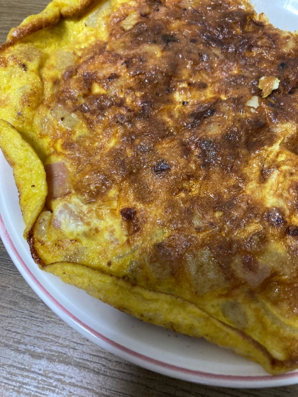 薄くなってしまいましたが味は美味しかったです！
次は小さいフライパンで作ってみます！