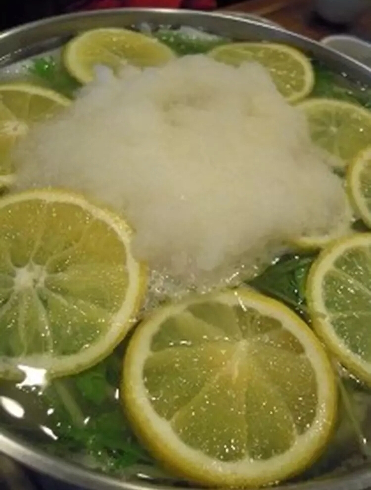 さっぱりみぞれ鍋をアップで写した様子