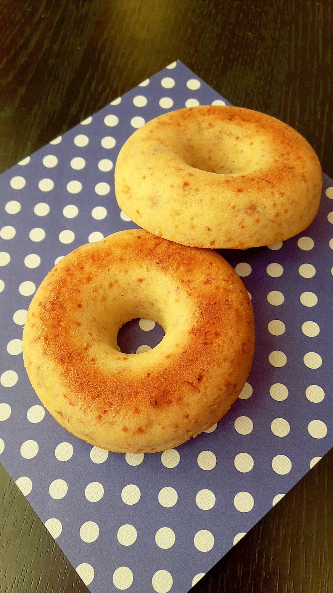 ダイソーの型で!バナナと蜂蜜の米粉焼きドーナツ♪