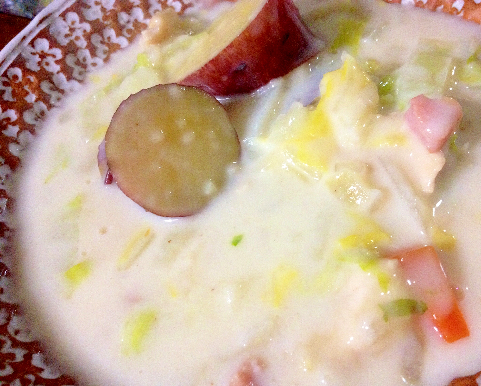 冬に♪「白菜×さつまいもの×鶏肉のクリームシチュー