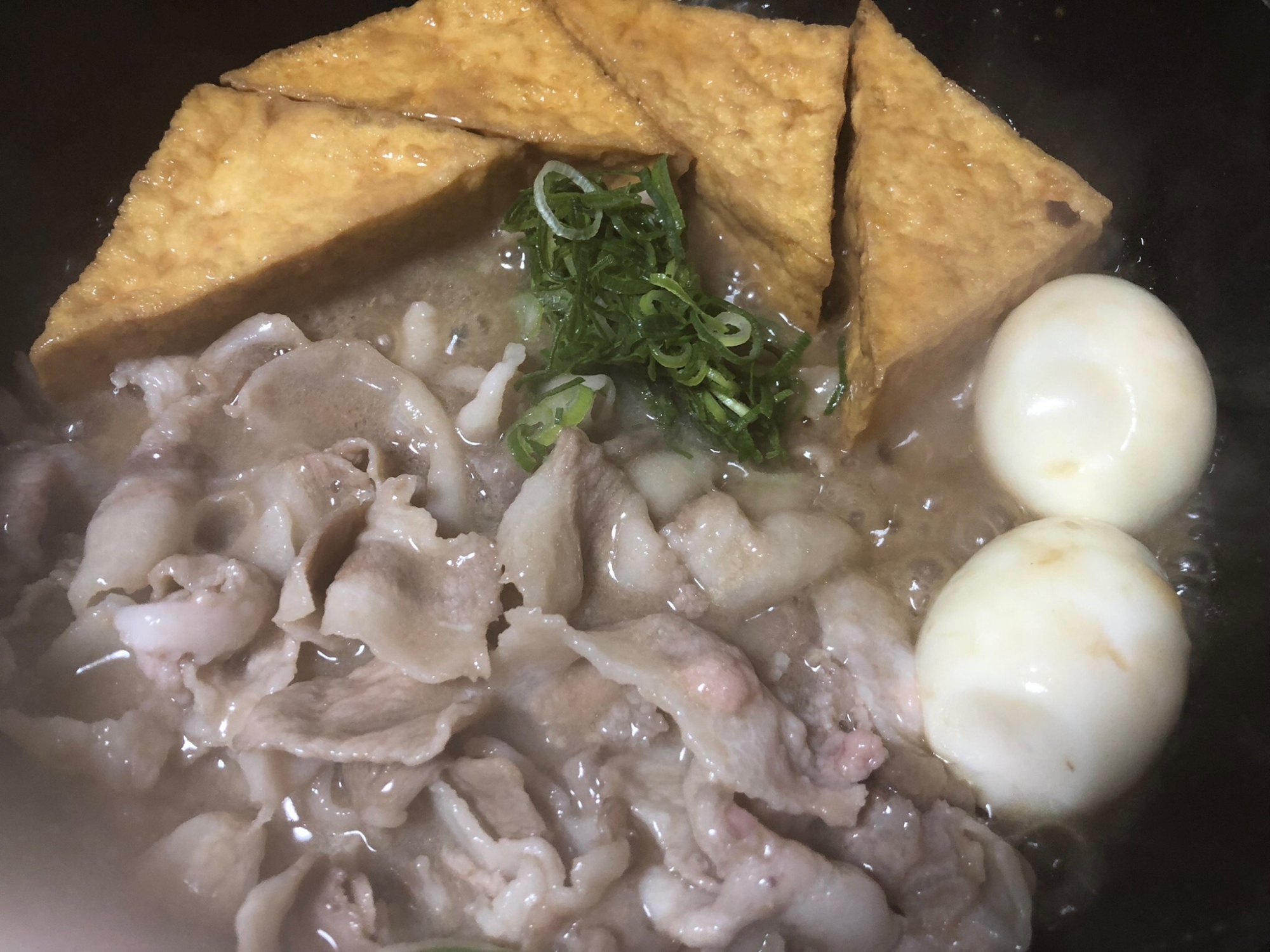 厚揚げと豚肉の煮物♬