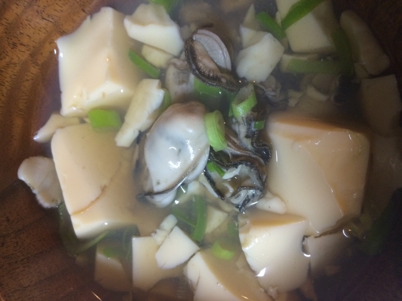 卵豆腐で牡蠣のお吸い物(❁・∀・❁)