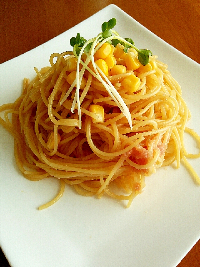 簡単♪フライパン一つで食欲出る明太子和風パスタ♪