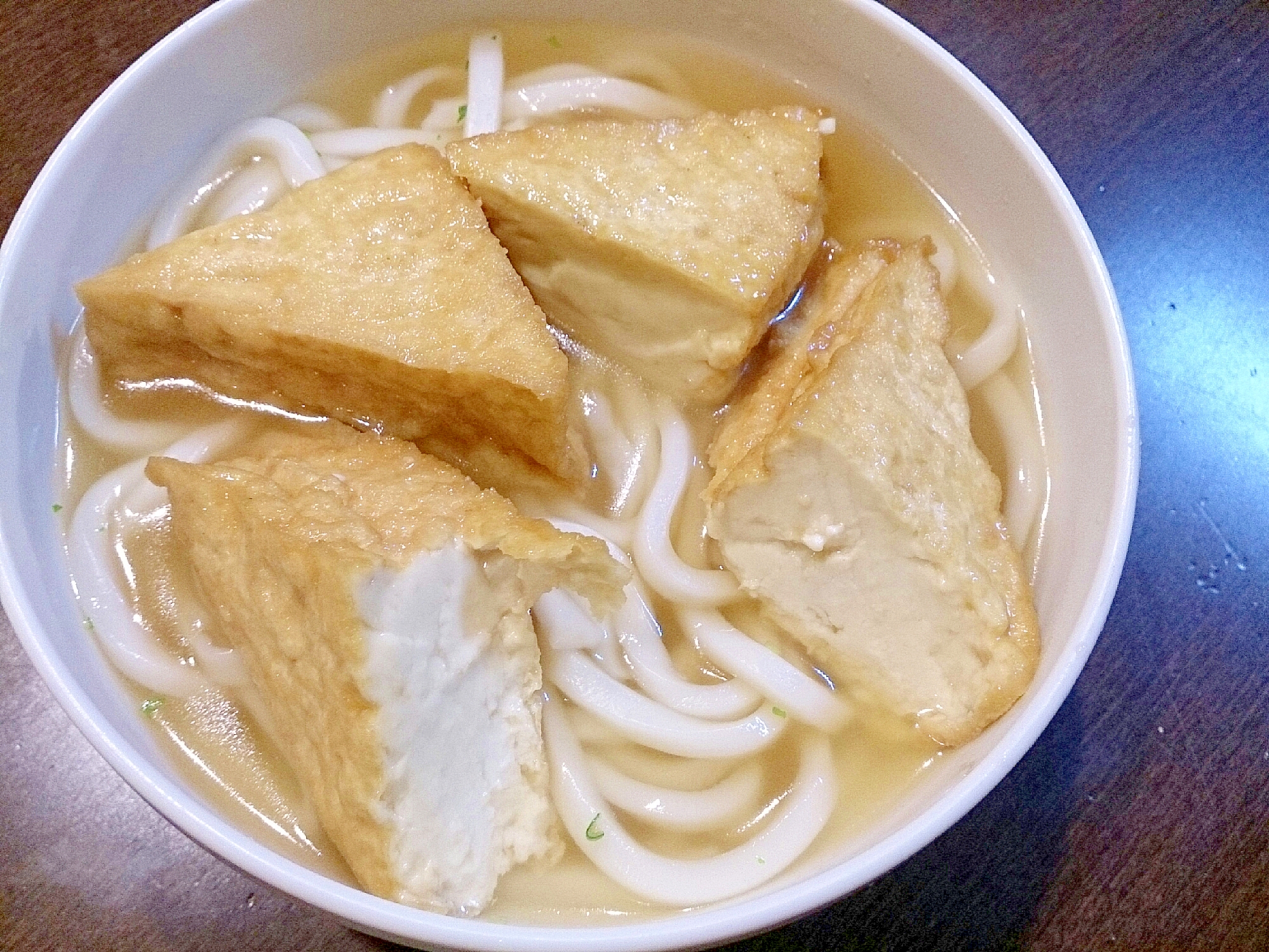 厚揚げで甘辛うどん