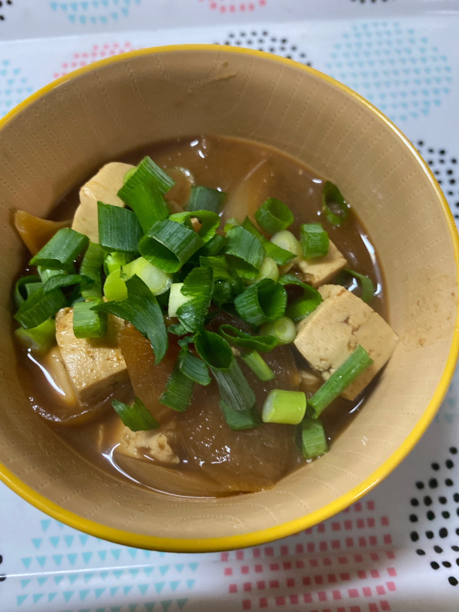 新玉ねぎと大根と豆腐のお味噌汁♡