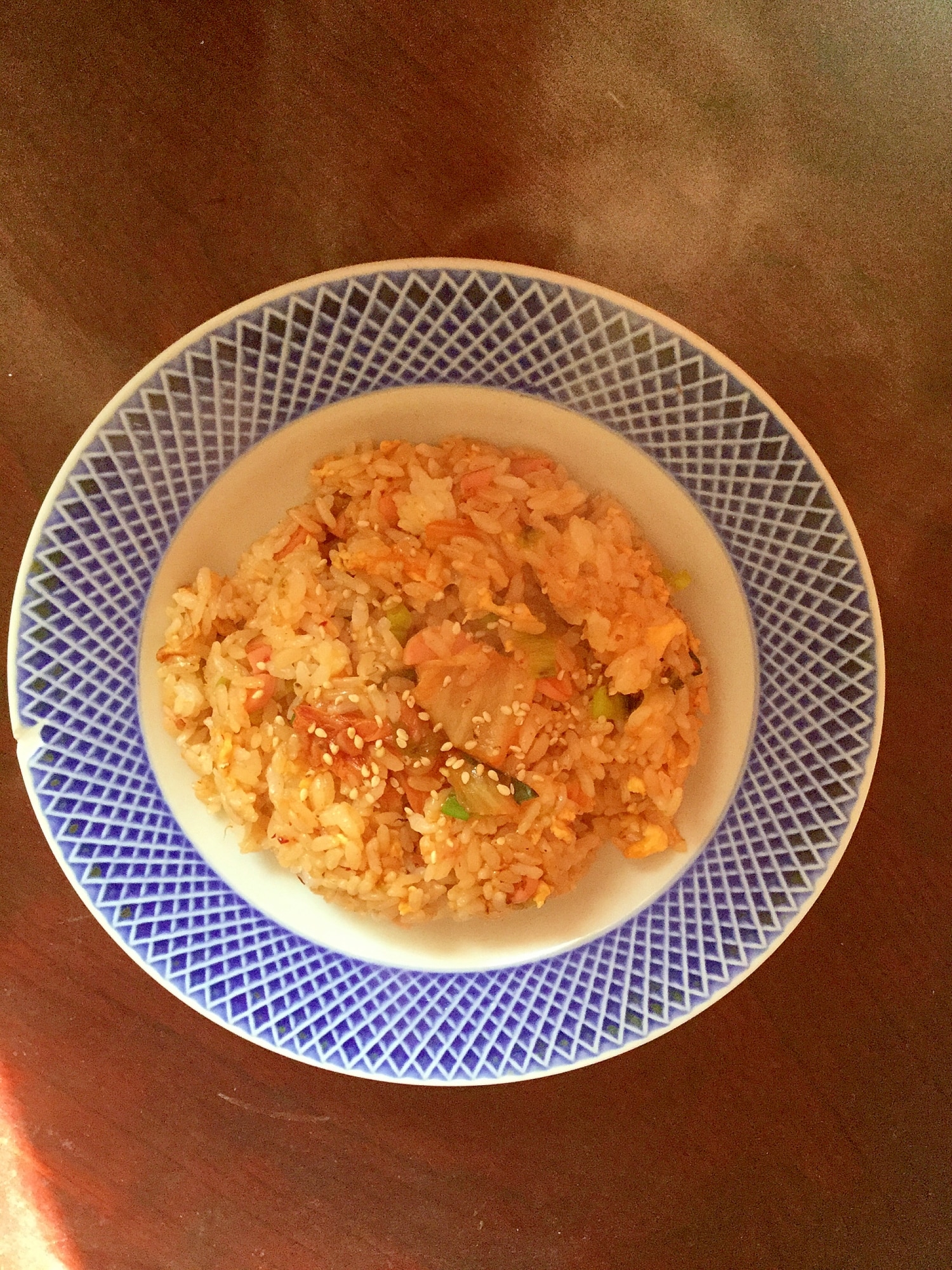 魚肉ソーセージのキムチチャーハン。 レシピ・作り方 by