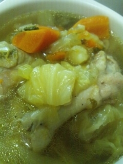圧力鍋でごろごろ野菜と鶏手羽元のスープ
