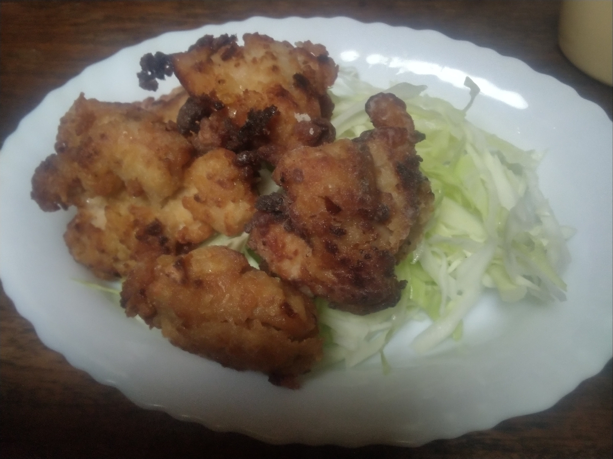 手作りの青唐辛子の醤油糀の鶏唐揚げ