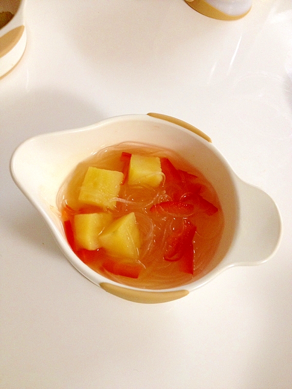 パプリカとサツマイモの春雨スープ☆離乳食