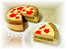 紅葉のレアチーズケーキ  