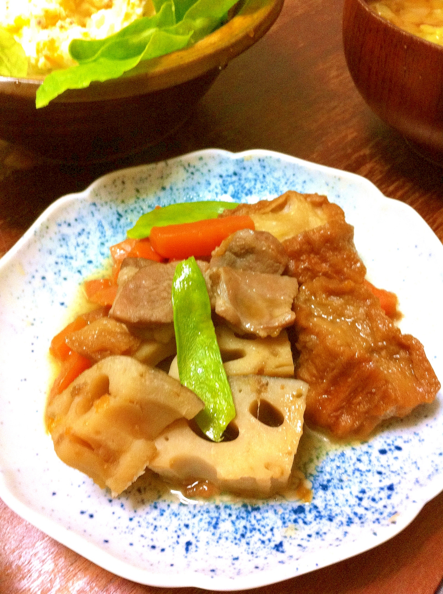 あぶら麩とレンコンの煮物