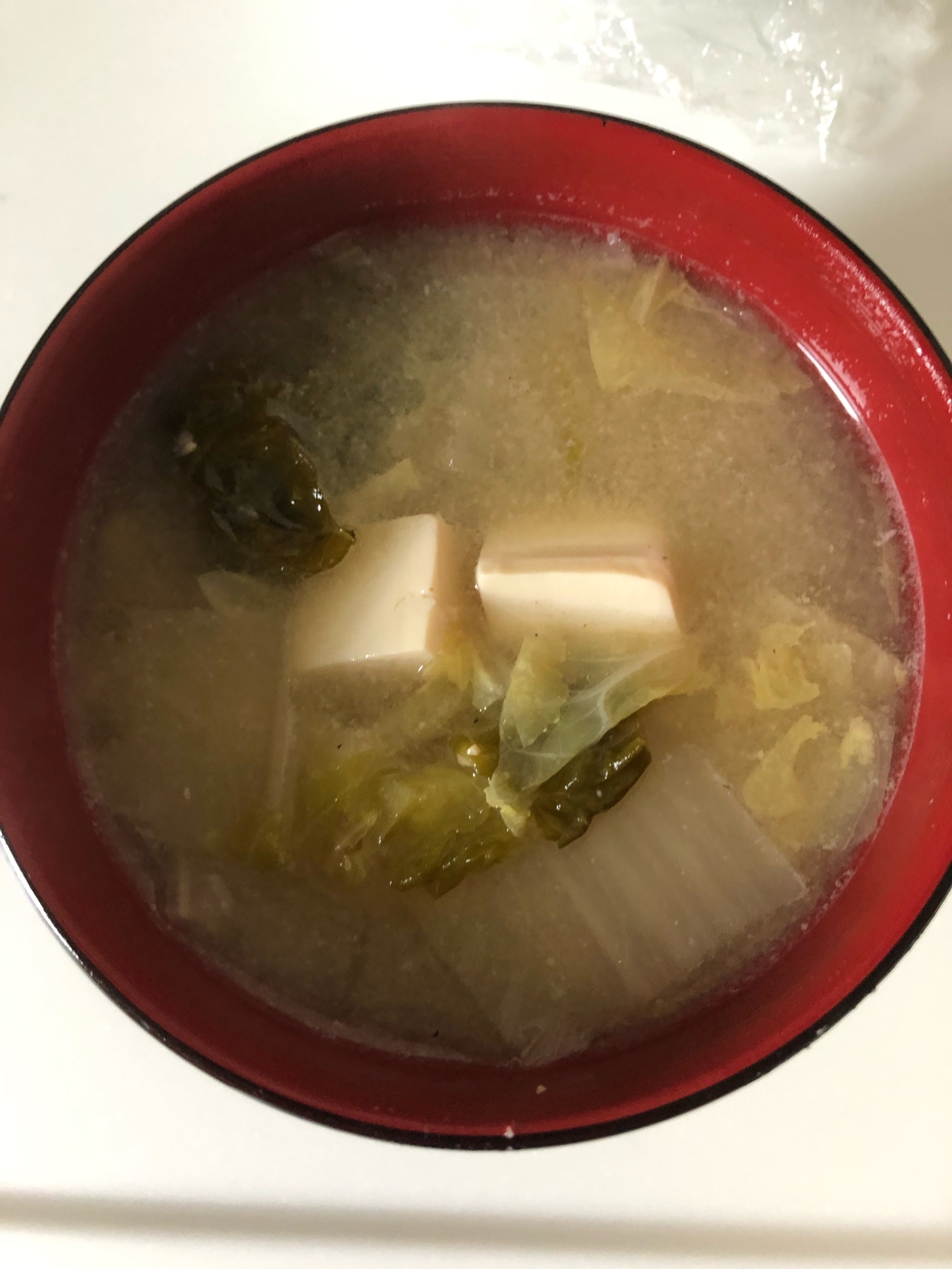 白菜と豆腐の味噌汁