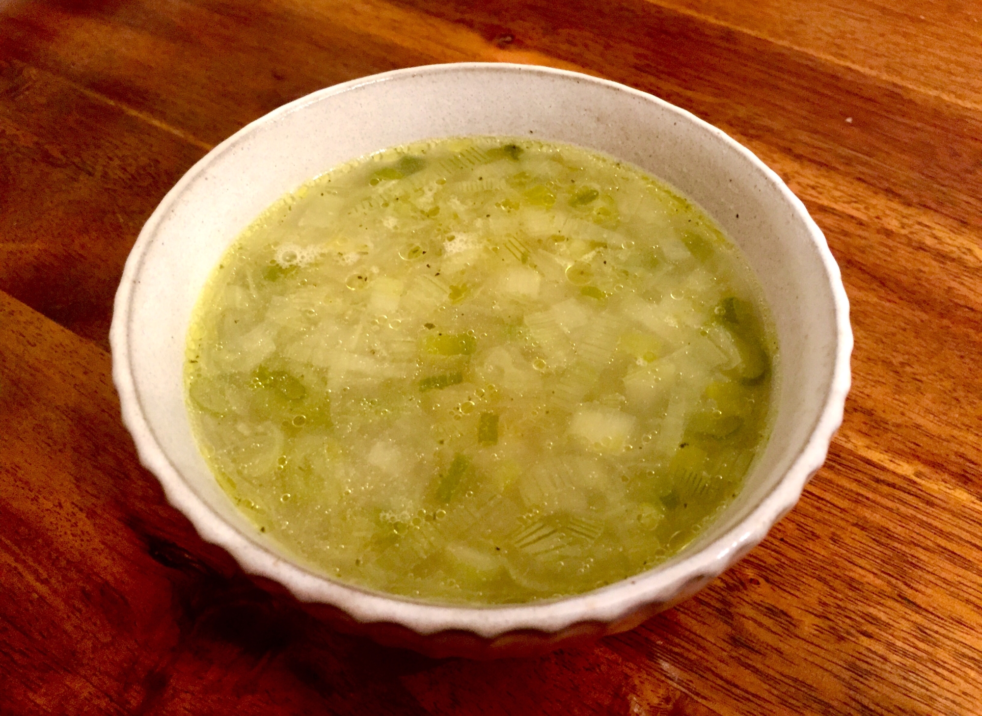 ヴィーガン☆白花豆と葉たまねぎのスープ