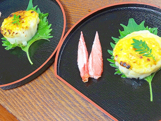 おもてなし☆　焼き物「ホタテ玉味噌焼き」