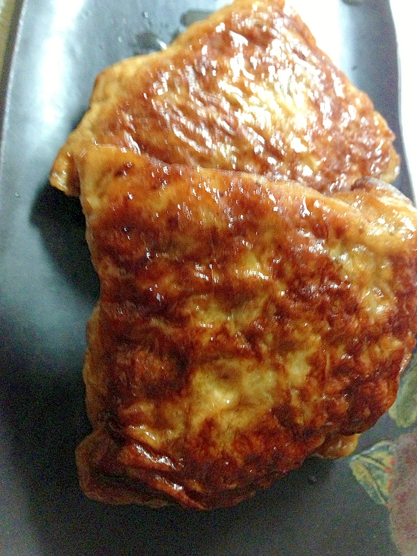 油揚げの挽肉詰め焼き