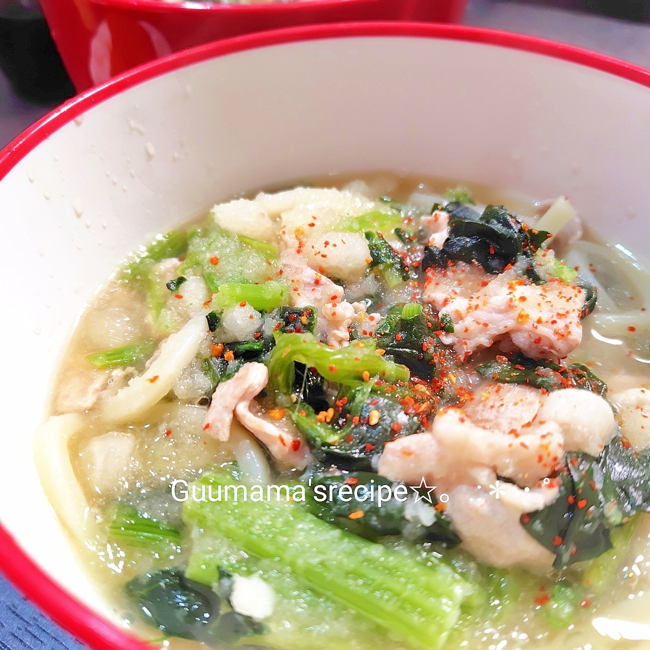 楽ちん♡風邪予防♡つゆまで飲み干す♡豚みぞれうどん