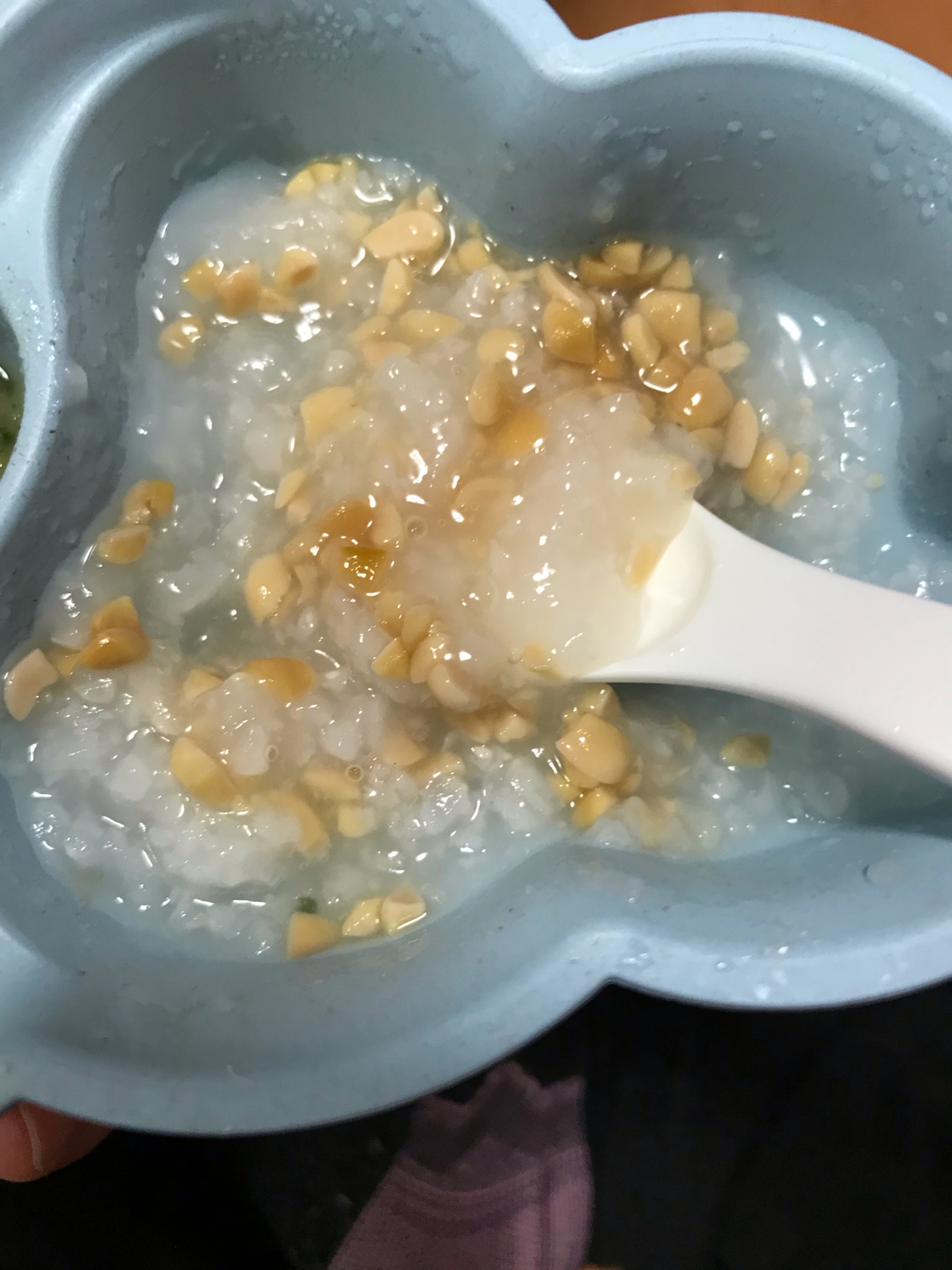 離乳食 ひきわり納豆と7倍がゆ レシピ 作り方 By Rママ 楽天レシピ