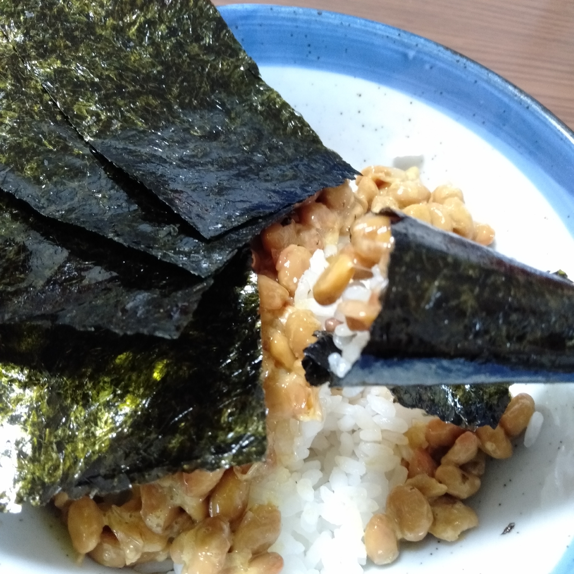 器でそのまま納豆巻き!