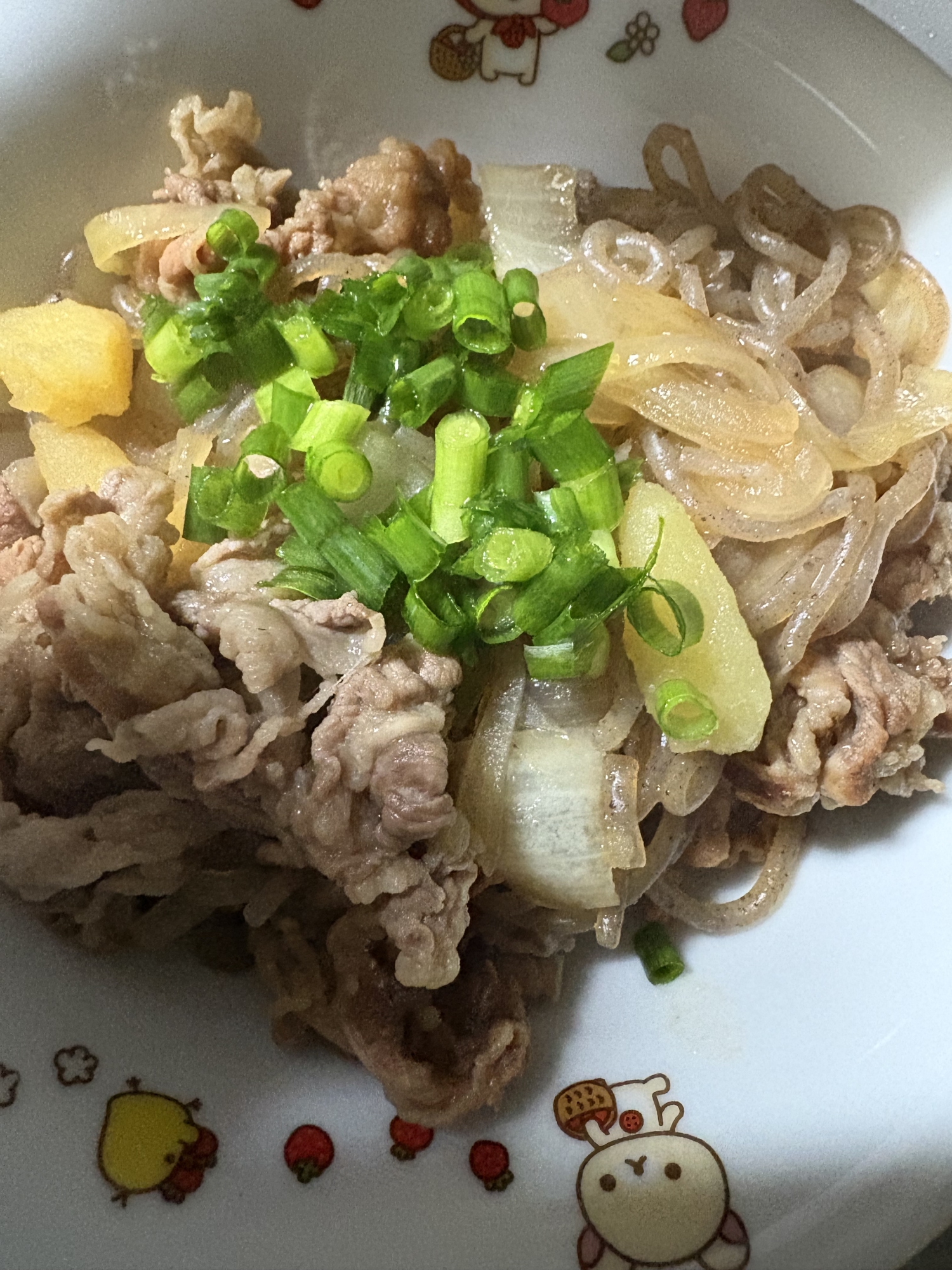 牛肉と玉ねぎ、こんにゃくのいためもの