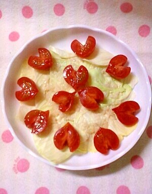 ❤ハートトマトがいっぱいの塩麹のキャベツサラダ❤ レシピ・作り方 by 