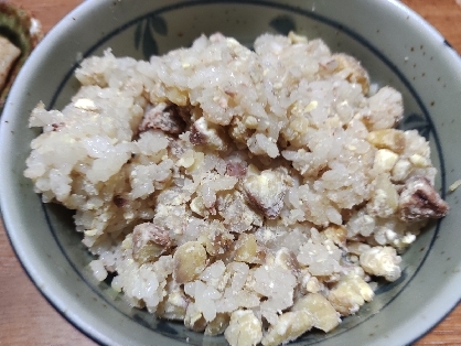 秋到来☆茹で栗で作る栗ご飯