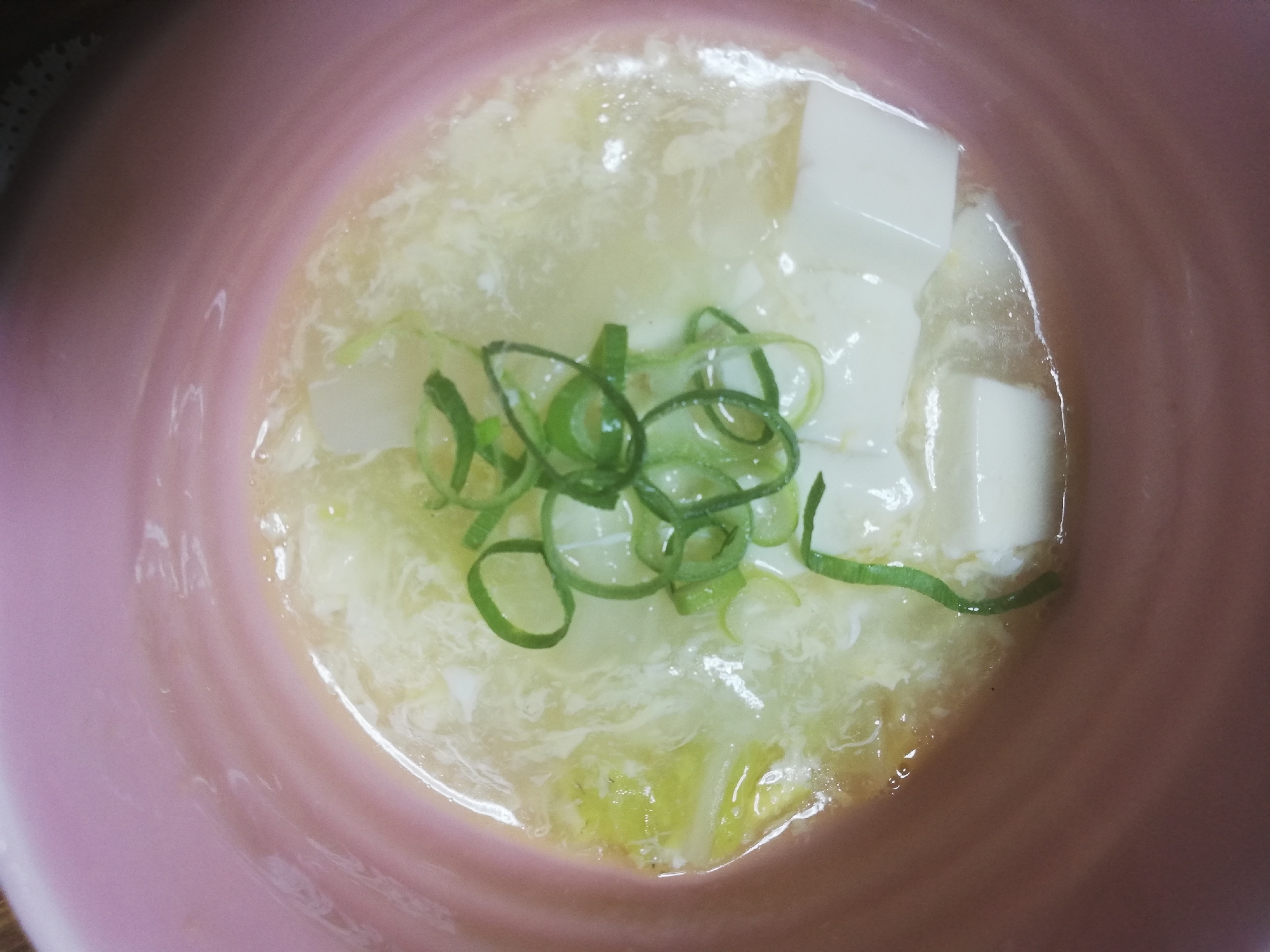 白菜と豆腐の卵餡スープ